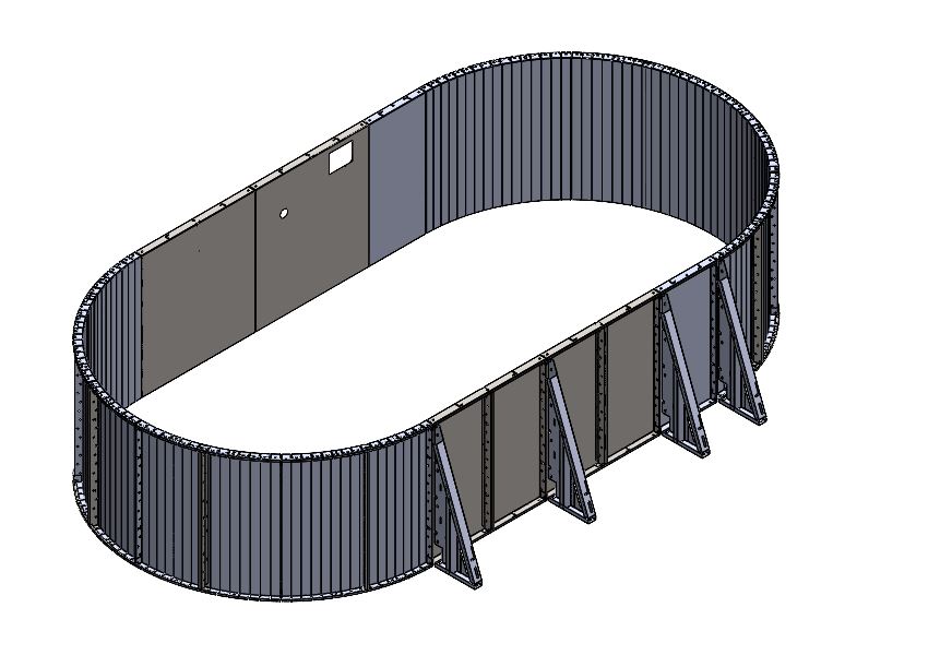 10' x 20' Oval Semi-Inground Pool Kit with 52" Steel Walls